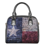 Grunge Texas Flag Print Shoulder Handbag