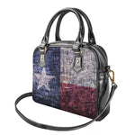 Grunge Texas Flag Print Shoulder Handbag