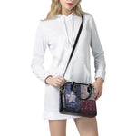Grunge Texas Flag Print Shoulder Handbag