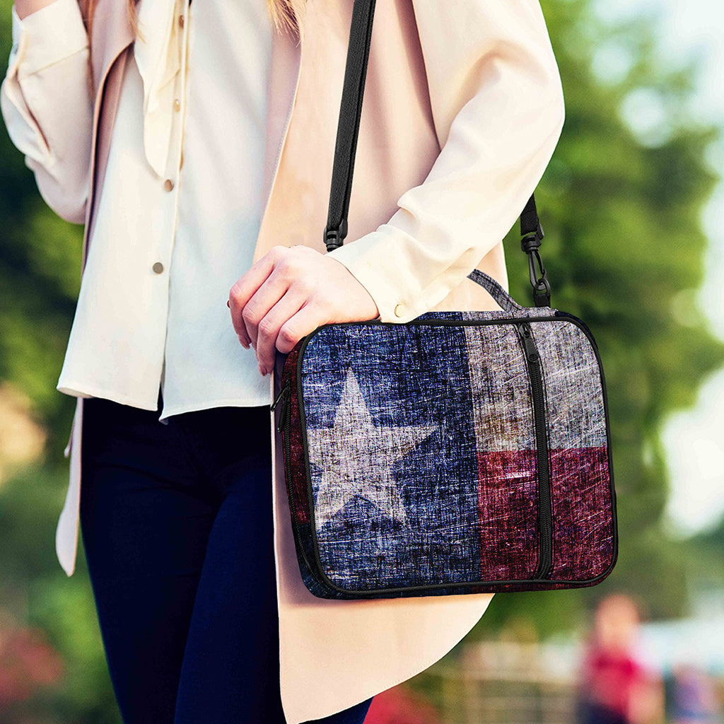 Grunge Texas Flag Print Shoulder Strap Bible Bag