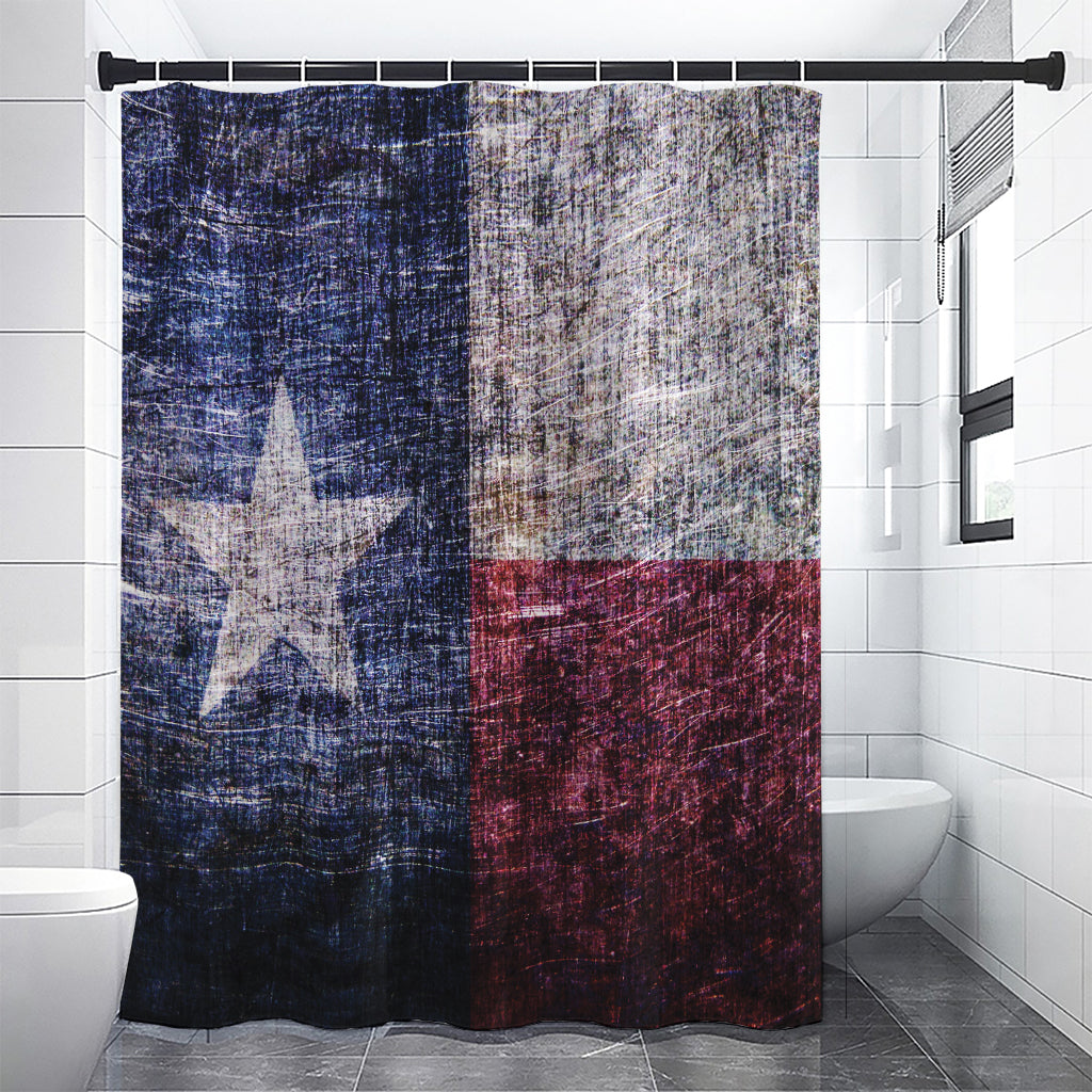 Grunge Texas Flag Print Shower Curtain