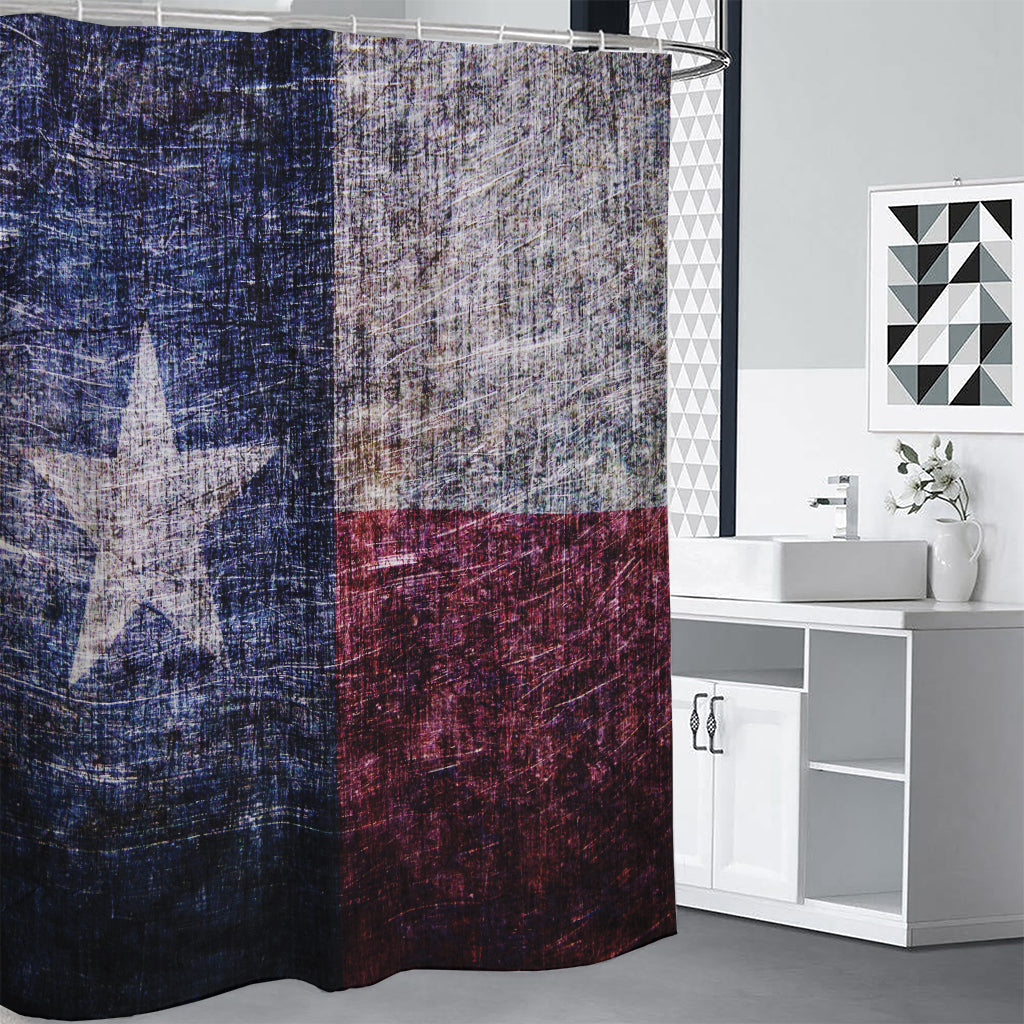 Grunge Texas Flag Print Shower Curtain