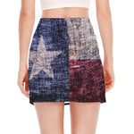 Grunge Texas Flag Print Side Slit Mini Skirt