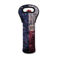 Grunge Texas Flag Print Single Neoprene Wine Tote