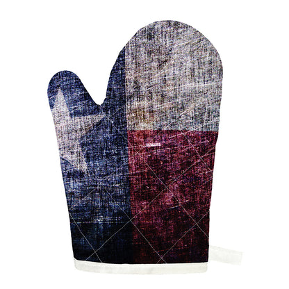 Grunge Texas Flag Print Single Oven Mitt