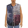 Grunge Texas Flag Print Sleeveless Baseball Jersey