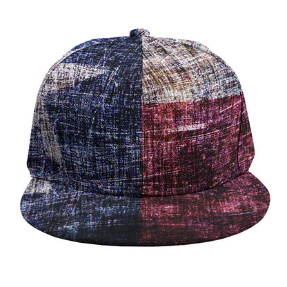 Grunge Texas Flag Print Snapback Cap