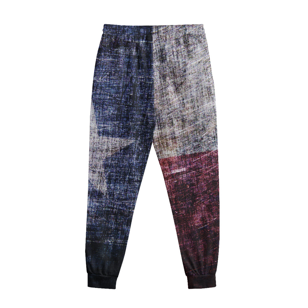 Grunge Texas Flag Print Sweatpants