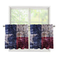 Grunge Texas Flag Print Tier Curtains