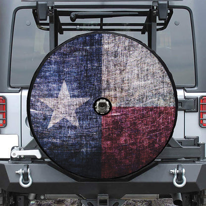 Grunge Texas Flag Print Tire Cover With Camera Hole