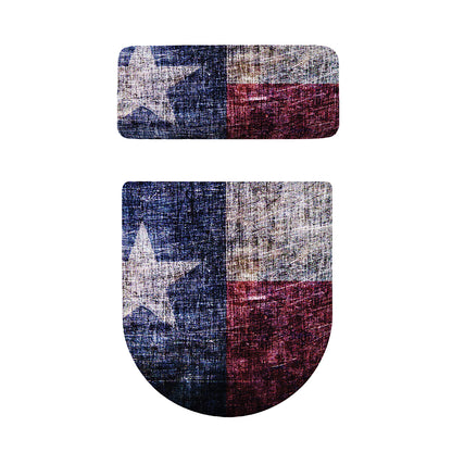 Grunge Texas Flag Print Toilet Lid And Tank Cover Set