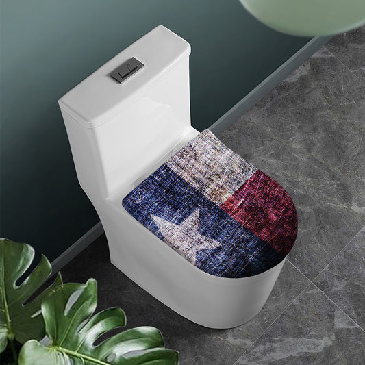 Grunge Texas Flag Print Toilet Lid Cover