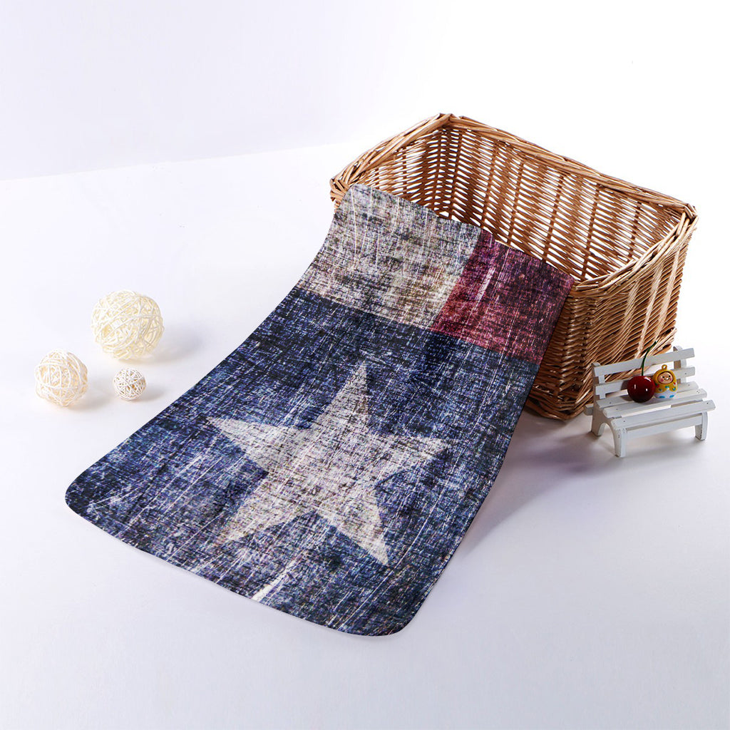 Grunge Texas Flag Print Towel