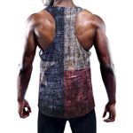 Grunge Texas Flag Print Training Tank Top