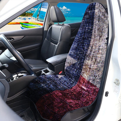 Grunge Texas Flag Print Waterproof Car Seat Cover