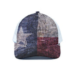 Grunge Texas Flag Print White Mesh Trucker Cap
