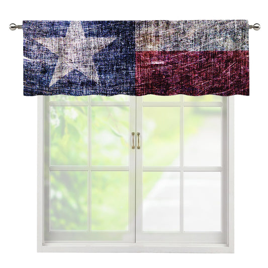 Grunge Texas Flag Print Window Valance