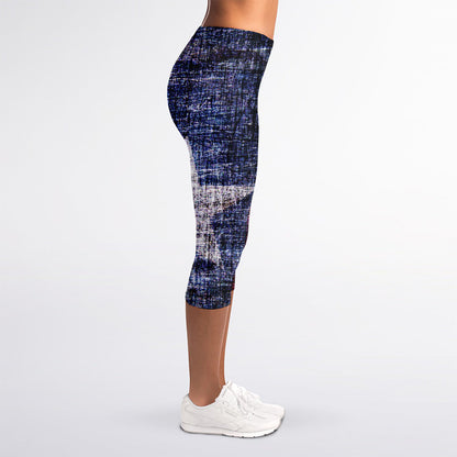 Grunge Texas Flag Print Women's Capri Leggings