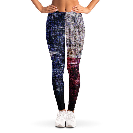 Grunge Texas Flag Print Women's Leggings
