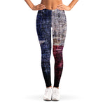 Grunge Texas Flag Print Women's Leggings