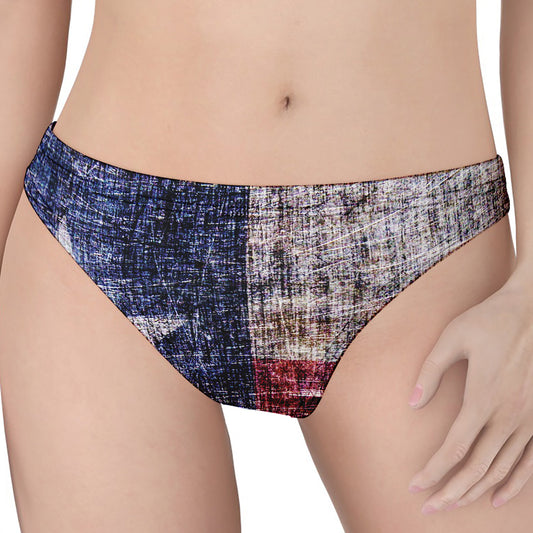 Grunge Texas Flag Print Women's Thong
