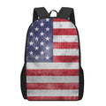 Grunge USA Flag Print 17 Inch Backpack