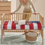 Grunge USA Flag Print Baby Crib Sheet
