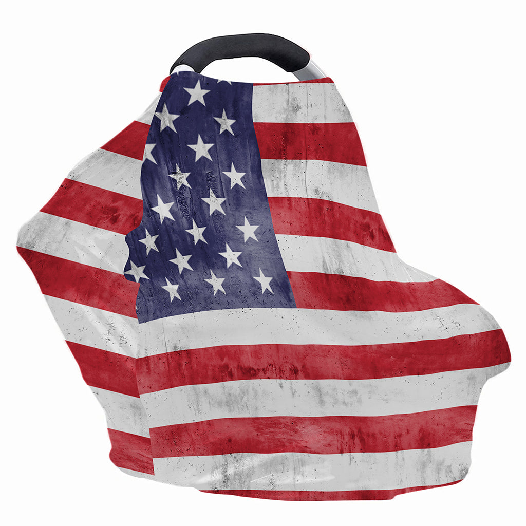 Grunge USA Flag Print Baby Seat Cover
