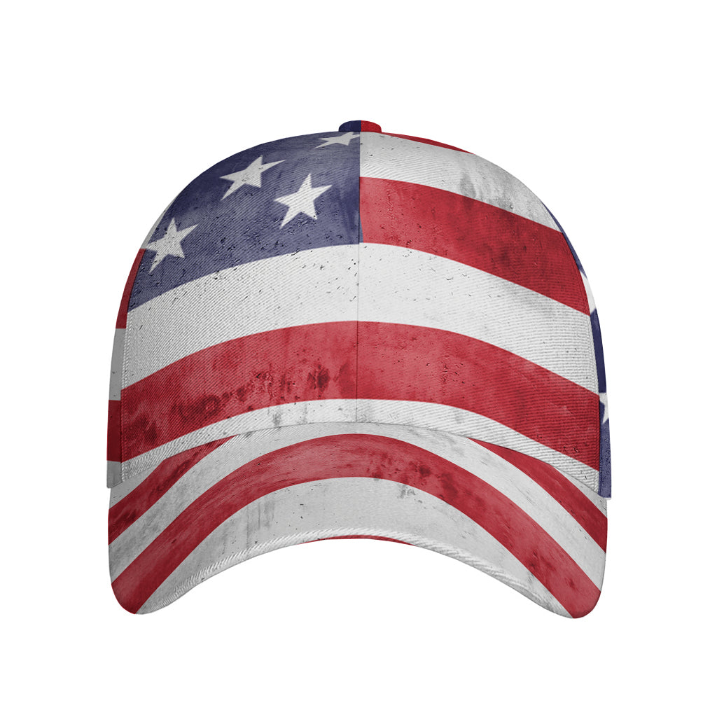Grunge USA Flag Print Baseball Cap