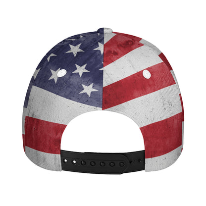 Grunge USA Flag Print Baseball Cap