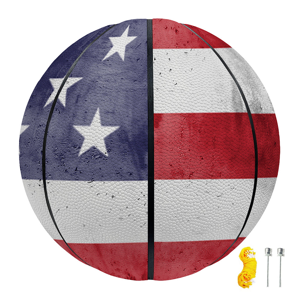 Grunge USA Flag Print Basketball