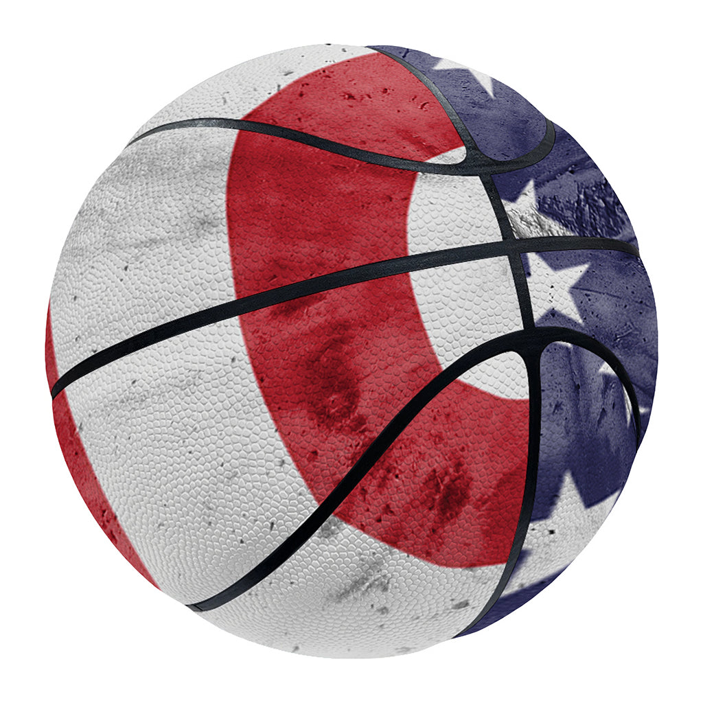 Grunge USA Flag Print Basketball