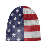 Grunge USA Flag Print Beanie