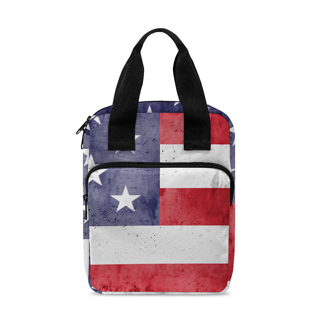 Grunge USA Flag Print Bible Tote Bag