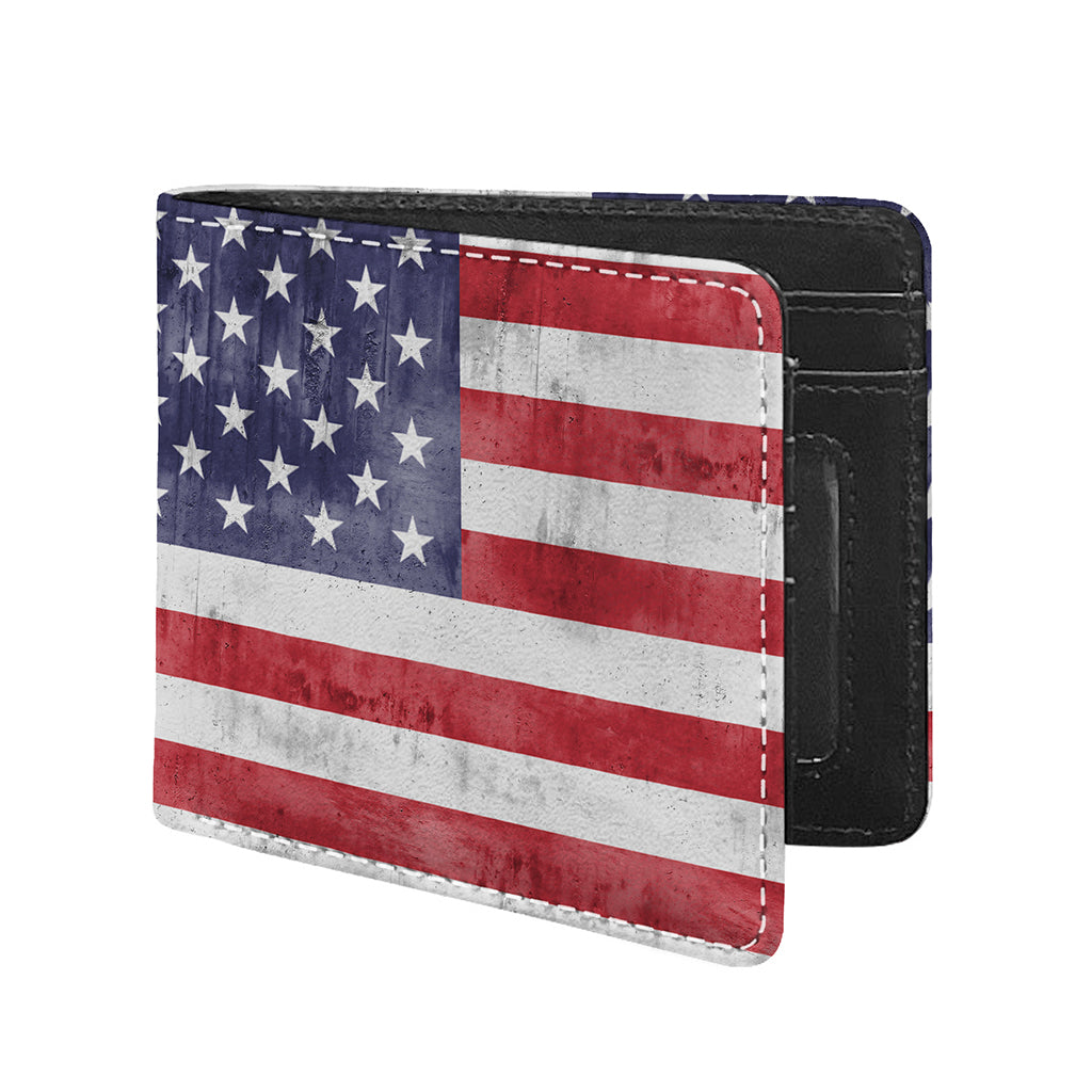 Grunge USA Flag Print Bifold Wallet