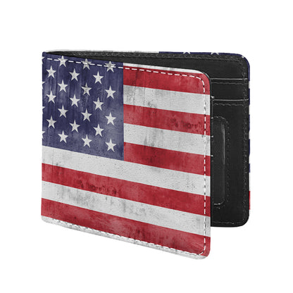 Grunge USA Flag Print Bifold Wallet