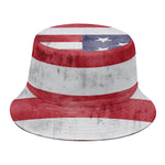 Grunge USA Flag Print Bucket Hat