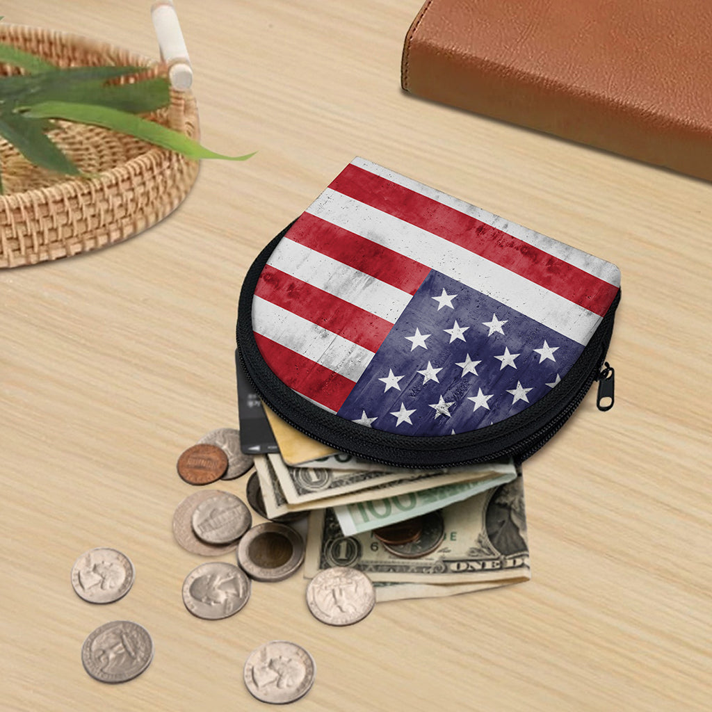 Grunge USA Flag Print Coin Purse