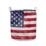 Grunge USA Flag Print Collapsible Laundry Basket