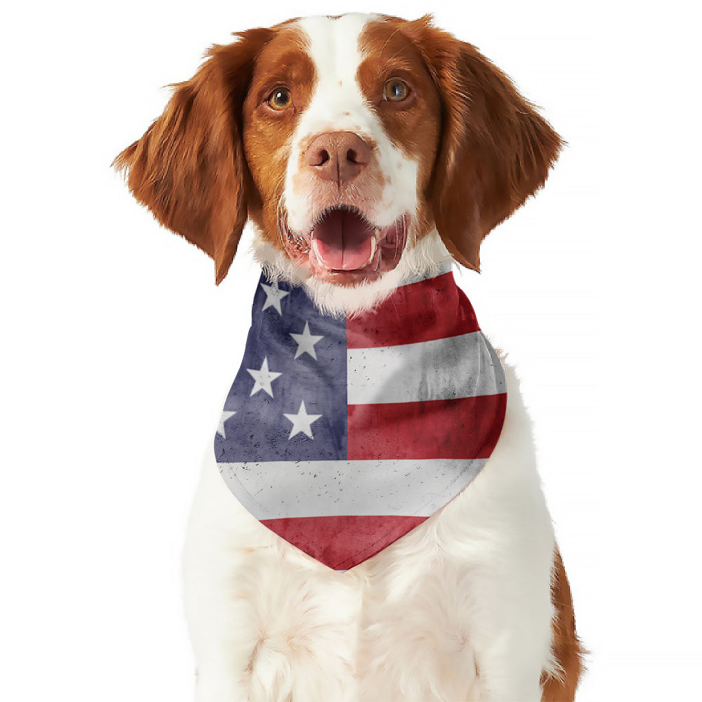 Grunge USA Flag Print Dog Bandana