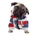 Grunge USA Flag Print Dog Zip Up Hoodie