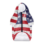 Grunge USA Flag Print Dog Zip Up Hoodie