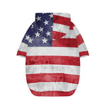 Grunge USA Flag Print Dog Zip Up Hoodie