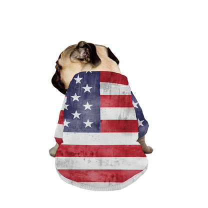 Grunge USA Flag Print Dog Zip Up Jacket