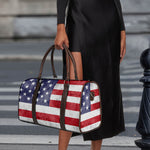 Grunge USA Flag Print Duffle Bag