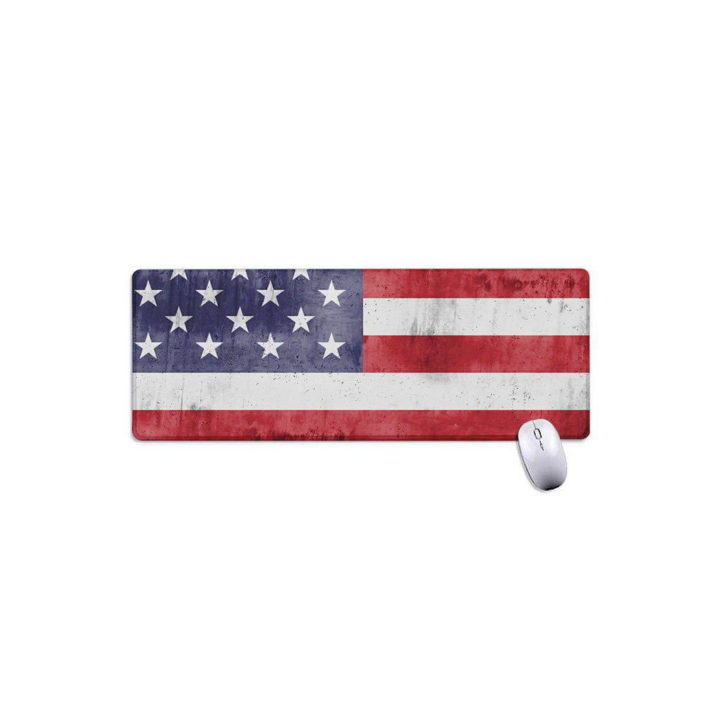 Grunge USA Flag Print Extended Mouse Pad