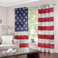 Grunge USA Flag Print Extra Wide Grommet Curtains