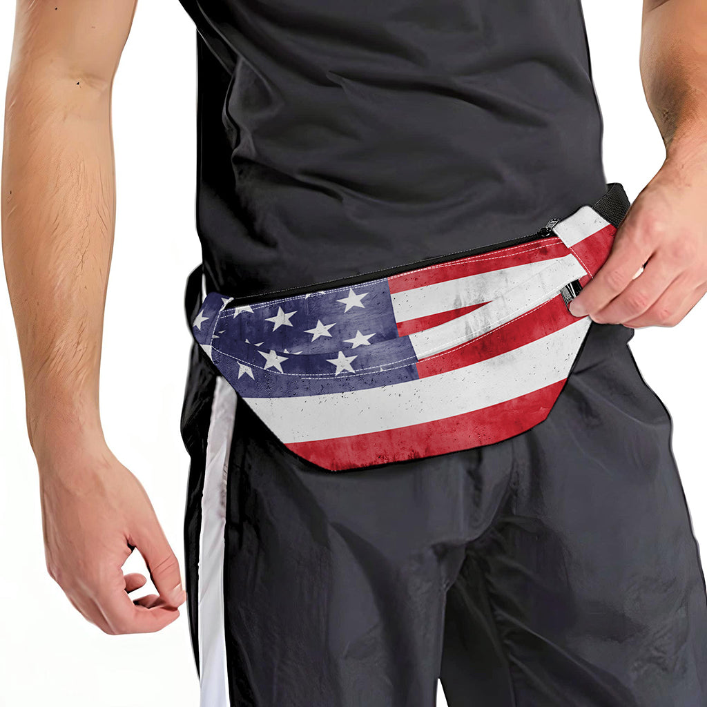 Grunge USA Flag Print Fanny Pack