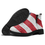 Grunge USA Flag Print Flat Ankle Boots