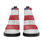 Grunge USA Flag Print Flat Ankle Boots